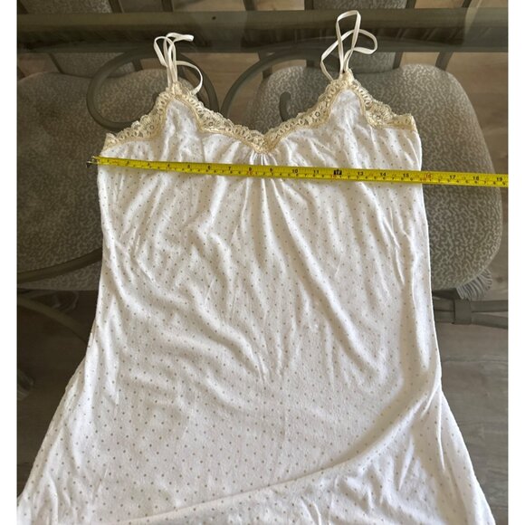 Express White Polka Dot Lace-Trim Spaghetti Strap Camisole Top Womens M - Picture 5 of 6